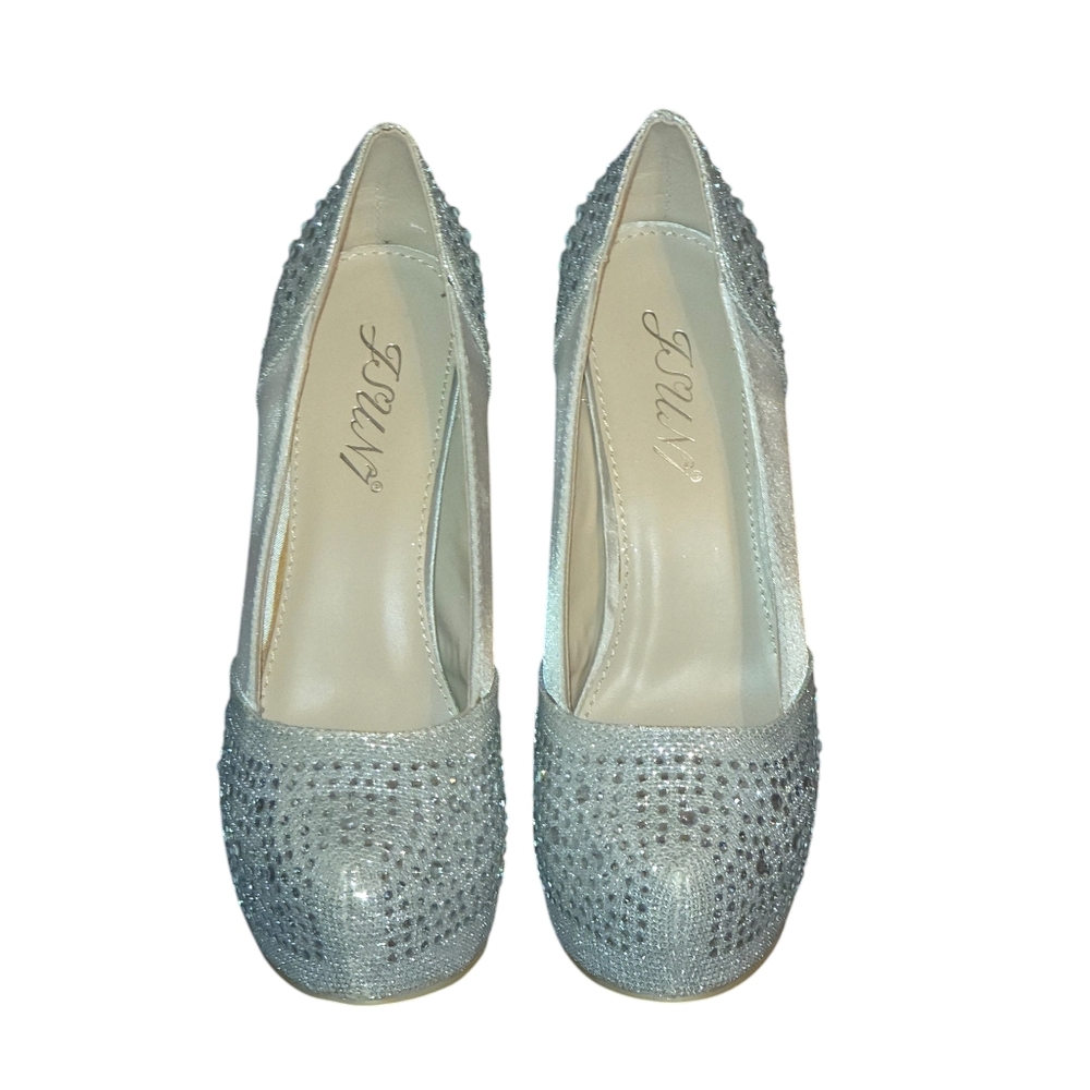 JSun7 Silver Studded Heels